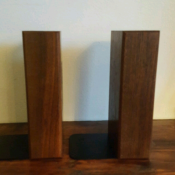 Vintage Pair Walnut Lasercraft Bookends - Picture 12 of 13